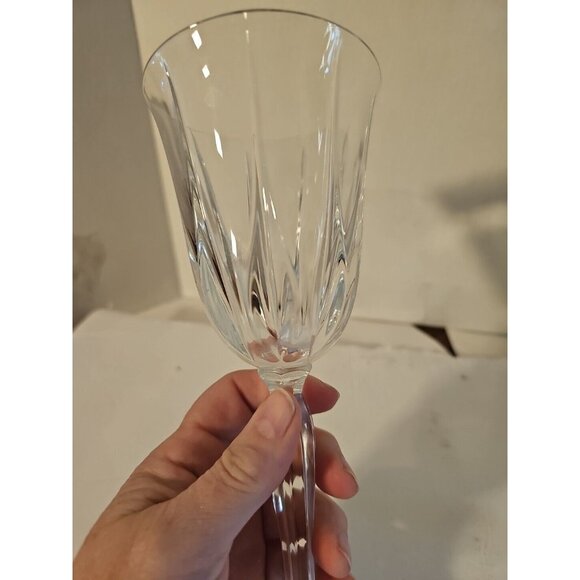 Crystal Wine glass unique cut vertical lines Beautiful Royal Tudor ? Lot Of 2 - Picture 8 of 12